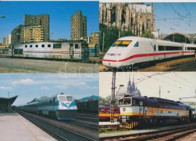 20 db MODERN külföldi vasút motívumlap vonatokkal / 20 modern European railway motive postcards with trains
