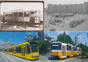 10 db MODERN magyar BKV motívumlap, villamosok / 10 modern Hungarian tram motive postcards from Budapest