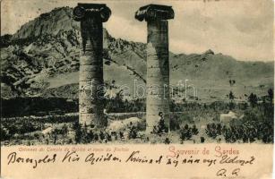 1905 Sardis, Sardes; Colonnes du Temple de Cybele et ravin du Pactole / Greek Temple of Artemis (r)