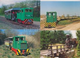 17 db modern magyar keskeny nyomtávú vasút motívumlap; gőzmozdony, kisvasút, erdei vasút, stb. / 17 modern Hungarian narrow gauge railway motive cards; locomotives, trains, forest railroad, etc.