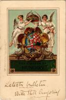 Magyar királyi címer / The Kingdom of Hungary, coat of arms. Raphael Tuck & Sons Heraldic Postcard No. 3317. litho