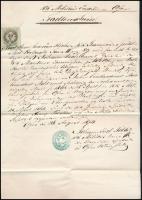 1870 Buda, Német nyelvű katonai irat 50 Kr okmánybélyeggel