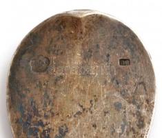 Ezüst (Ag.) merőkanál, jelzett, mesterjeggyel (B.U.)  horpadásokkal, h:28,5 cm, nettó:141 g