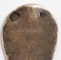 Ezüst (Ag.) kis merőkanál, jelzett, mesterjeggyel (B.U.)  apró horpadással, h:21,5 cm, nettó:63 g