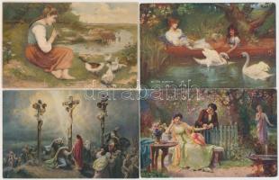 83 db RÉGI művész motívumlap / 83 pre-1945 art motive postcards