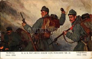 1917 Weltkrieg 1914-1916 - K.u.K. Inft.-Regt. Edler von Pokorny Nr. 25. Verlag K.u.K. Kmdo. der 27. Inf. Trp. Dion. / WWI Austro-Hungarian military infantry regiment s: Hans Larwin + K.u.K. Infanterieregiment Edler von Pokorny Nr. 25. Regimentsstab (EK)