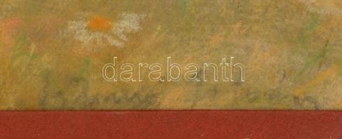 Klimó István (1883-1961): Aratás. Pasztell, papír, jelzett, foltos,üvegezett keretben, 39×58 cm