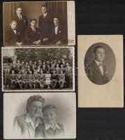 cca 1949 Budai fotósok által készített műtermi portrék és csoportképek, 10 db fotólap, 9×14 cm