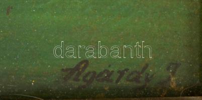 Agárdy jelzéssel: Folyópart. Tempera, karton, üvegezett keretben, festék hiánnyal, 24×32 cm