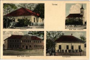 1930 Törtel, Római katolikus templom, iskola és parókia, községháza (EK)