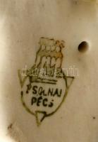 2 db Zsolnay nyuszi, kézzel festett, jelzett, apró kopásokkal, különböző méretben