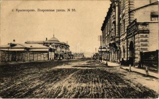 Krasnoyarsk, Pokrovskaya ulitsa / Pokrovskaya street with shops. Phototypie Scherer, Nabholz & Co.