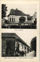 Cservenka, Crvenka; Freund Villa, Knefély Lajos üzlete a Korzón / villa, shop (képeslapfüzetből / from postcard booklet)