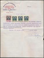 1928 Bp., Makovsky Ferenc építész fejléces levélpapírjára írt nyugta okmánybélyegekkel