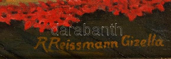 Barabás Reismann Gizella (1893-1985): Pipacsos csendélet, olaj, vászon, jelzett, fa keretben, 43,5×3...