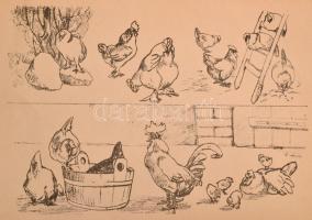 A rajzolás művészete. Tanulságos rajzminták 12. Bp., Rigler Papírneműgyár Rt., 12 t. Szakadozott map...