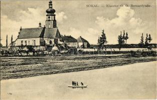1914 Sokal, Szokal; Klasztor O. O. Bernardynów / Bernardine Monastery + hospital stamp