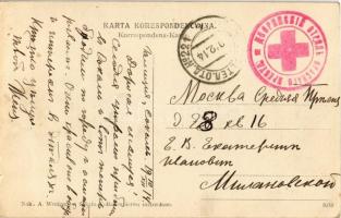 1914 Sokal, Szokal; Klasztor O. O. Bernardynów / Bernardine Monastery + hospital stamp