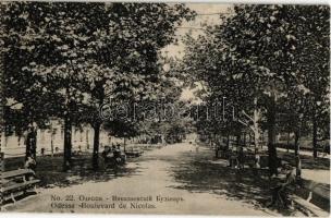 Odessa, Boulevard de Nicolas / Nikolaevsky Boulevard - from postcard booklet