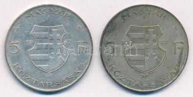 1947. 5Ft Ag "Kossuth" (2x) T:2-