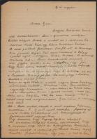 cca 1945 Grossmid Károlyné, Madách Alice saját kézzel írt levelei Márai Sándor testvére, Grosschmid ...