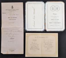 1861-1875 3 db menükártya / Menu cards