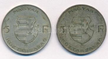 1947. 5Ft Ag "Kossuth" (2x) T:2-,3 patina