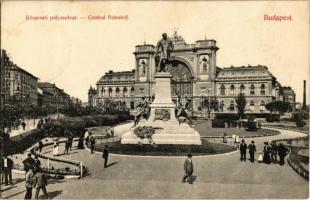 Budapest VII. Keleti pályaudvar, Baross szobor. Divald Károly 147. (Rb)