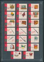 40 db német gyufacímke 2 db kartonlapra ragasztva hangszer témában