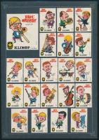 42 db német gyufacímke 2 db kartonlapra ragasztva hangszerek és zenészek témában