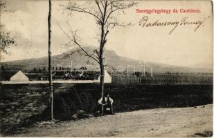 1910 Badacsonytomaj, Badacsony; Szent György-hegy és Csobánc. Kiadja Mérei Ignác 571. sz. (EK)