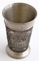 Becker német ón pohár, jelzett, m:12 cm