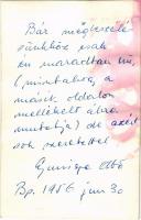 Gyuricza Ottó színész aláírása őt ábrázoló fotó hátulján