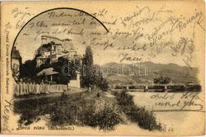 1901 Árvaváralja, Oravsky Podzámok; Árva vára délkeletről. Divald Károly / Oravsky hrad / castle (vágott / cut)