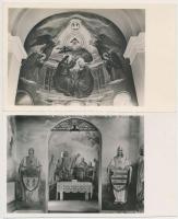 Deáki, Diakovce; Bencés plébániatemplom, belső freskókkal / church interior with frescos - 8 db régi...