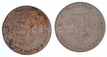1947. 5Ft Ag "Kossuth" (2x) T:2- patina, ph
