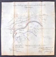 1894 Az I. ker. Svábhegyi 7165/3. hr. sz. telek vízzel való ellátásának helyszínrajza, kézzel rajzolt térkép, feljegyzésekkel
