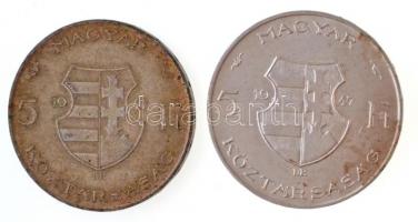1947. 5Ft Ag "Kossuth" (2x) T:2,2- patina