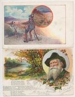 5 db RÉGI vadász képeslap / 50 pre-1945 hunting postcards