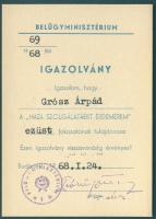 1968 A haza szolgálatáért érdemérem eredeti dobozban igazolvánnyal és adományozó oklevéllel