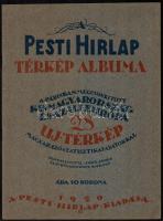 1920 A Pesti Hírlap térkép albuma, 28 térképpel, a Trianon utáni Magyarországról és Európáról magyarázó statisztikai adatokkal, a címlapot tervezte Végh Gusztáv, irredenta kiadvány, szép állapotban, 16p