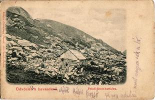 1911 Felsőszombatfalva, Sambata de Sus; menedékház a Fogarasi-havasokban (Fogarasi Kárpátok). Kiadja Ehrenwald Henrik / Muntii Fagarasului / chalet in Fagaras Mountains (EB)