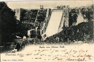 1901 Oravicabánya, Oravita; Partie vom kleinen Teich / Kis tó környéke és gát. Kiadja C. Kehrer / lake, dam (EK)