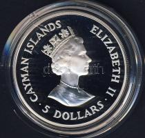 Kajmán szigetek 1993. 5$ Ag "Erzsébet-40. koronázási évforduló" T:PP Csak 13.000db!