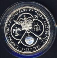 Kajmán szigetek 1993. 5$ Ag "Erzsébet-40. koronázási évforduló" T:PP Csak 13.000db!