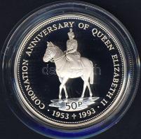 Falkland szigetek 1992. 50p Ag "Erzsébet-40. koronázási évforduló" T:PP Csak 5000db!