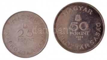 1961. 25Ft Ag + 50Ft Ag "Bartók Béla" T:1- (eredetileg P) 
Adamo EM12, EM13