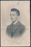 cca 1915 Weiss Jenő (1887-1983), Weiss Manfréd fia, fotó, hátoldalon korabeli lakcíme és telefonszáma, 9×6 cm