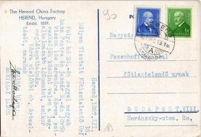 Herendi Porcelángyár reklámlapja, Pezenhoffer Antalnak címzett levél / Herend China Factory (establi...