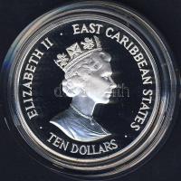 Kelet-Karibi Államok 1993. 10$ Ag "Erzsébet-40. koronázási évforduló" T:PP Csak 10.000db!